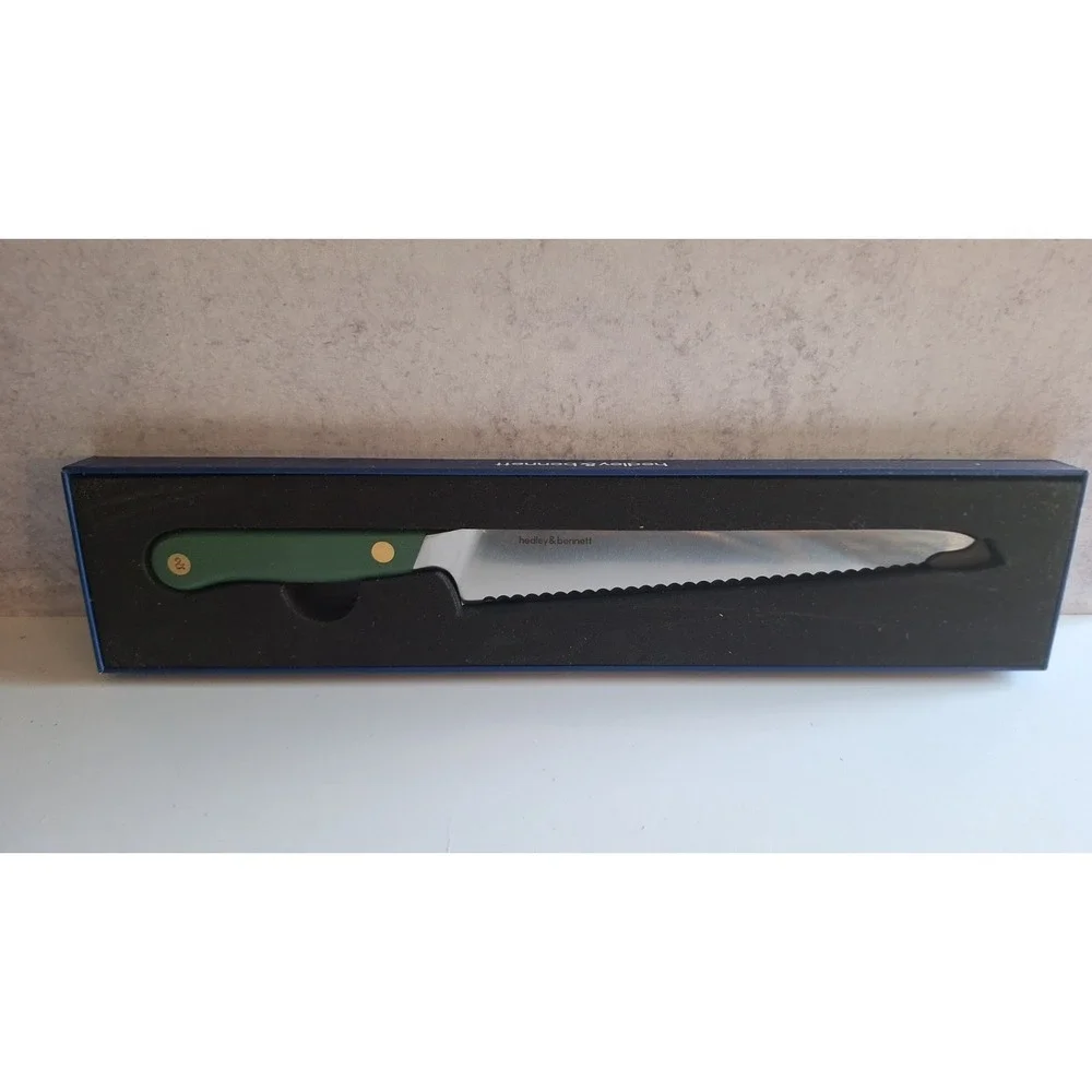 HEDLEY & BENNETT SHISO GREEN SERRATED BREAD KNIFE 9